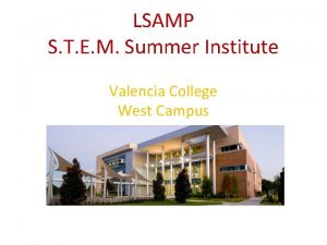 LSAMP S T E M Summer Institute Valencia