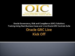 Oracle governance risk and compliance