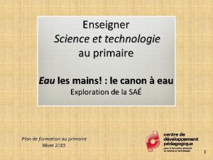 Enseigner Science et technologie au primaire Eau les