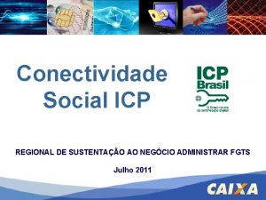 Conectividade Social ICP REGIONAL DE SUSTENTAO AO NEGCIO