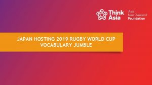 JAPAN HOSTING 2019 RUGBY WORLD CUP VOCABULARY JUMBLE