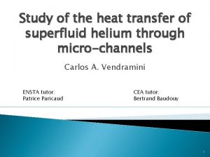 Study of the heat transfer of superfluid helium