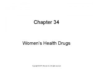 Chapter 34 Womens Health Drugs Copyright 2017 Elsevier