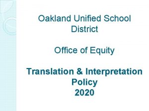 Ousd office of equity