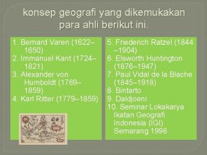 konsep geografi yang dikemukakan para ahli berikut ini