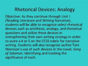Rhetorical devices analogy