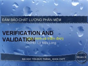 M BO CHT LNG PHN MM VERIFICATION AND