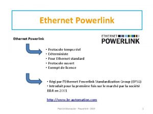 Ethernet Powerlink Protocole temps rel Dterministe Pour Ethernet