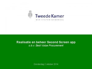 Realisatie en beheer Second Screen app o b