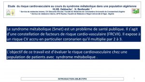 Etude du risque cardiovasculaire au cours du syndrome