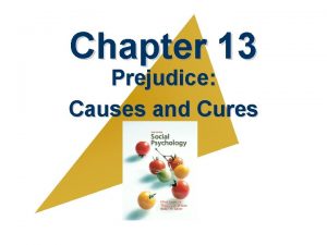 Chapter 13 Prejudice Causes and Cures Prejudice is