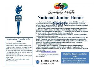 National Junior Honor Society Application Procedures for NJHS