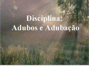 Disciplina Adubos e Adubao Contedo programtico Parte terica
