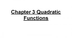 Investigating quadratics
