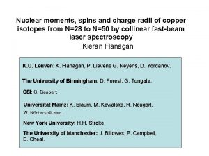 Nuclear moments spins and charge radii of copper