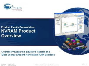 Product Family Presentation NVRAM Product Overview Cypress Provides