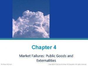 Chapter 4 Market Failures Public Goods and Externalities