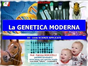 BIOLOGIA La GENETICA MODERNA III Liceo SCIENZE APPLICATE