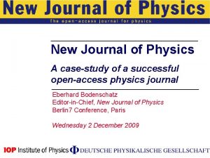 New journal of physics impact factor
