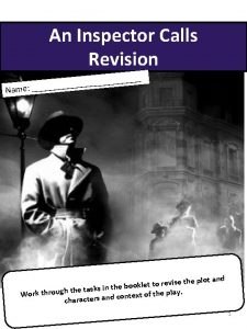 An Inspector Calls Revision Name plot and e