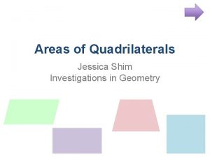 Areas of Quadrilaterals Jessica Shim Investigations in Geometry