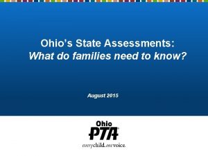 Ohios State Assessments What do families need to