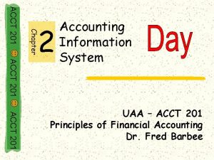 Chapter ACCT 201 2 Accounting Information System ACCT