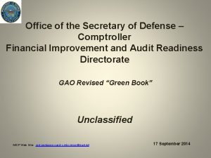Office of the Secretary of Defense Comptroller Financial