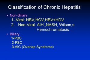Classification of chronic hepatitis