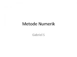 Metode Numerik Gabriel S Referensi dan Penilaian Referensi