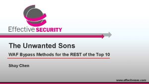 The Unwanted Sons WAF Bypass Methods for the