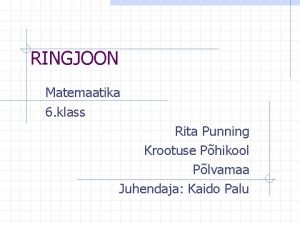 RINGJOON Matemaatika 6 klass Rita Punning Krootuse Phikool