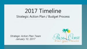 2017 Timeline Strategic Action Plan Budget Process Strategic