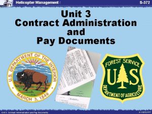 Helicopter Management S372 Unit 3 Contract Administration and