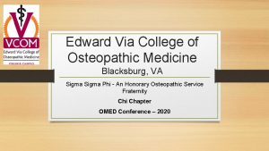 Edward Via College of Osteopathic Medicine Blacksburg VA
