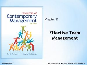 Chapter 11 Effective Team Management Mc GrawHillIrwin Copyright