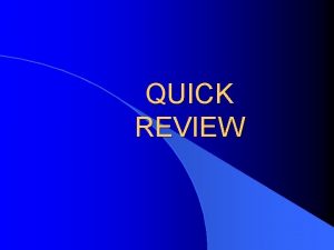 QUICK REVIEW LRAS PRICE LEVEL SRAS AD Q