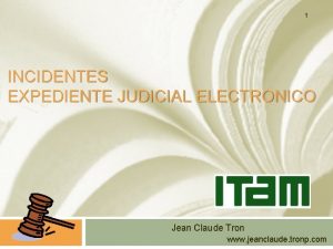 1 INCIDENTES EXPEDIENTE JUDICIAL ELECTRONICO Jean Claude Tron