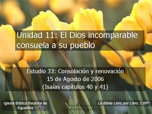 Unidad 11 El Dios incomparable consuela a su