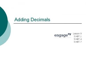 Adding Decimals Lesson 9 5 NBT 1 5