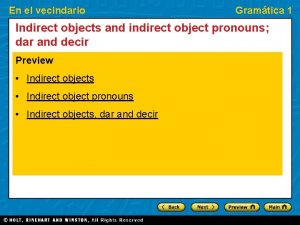 Indirect object pronouns dar and decir