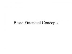Basic Financial Concepts Financial Management Key Concepts Financial