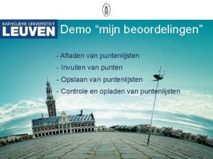 Demo mijn beoordelingen Afladen van puntenlijsten Invullen van