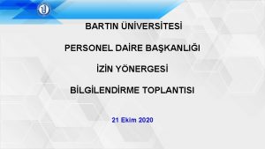 BARTIN NVERSTES PERSONEL DARE BAKANLII ZN YNERGES BLGLENDRME