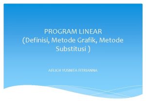 Pengertian program linear