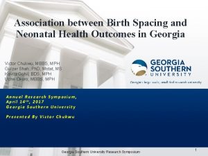 Association between Birth Spacing and Neonatal Health Outcomes