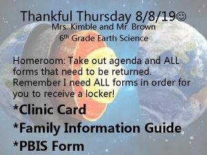 Thankful Thursday 8819 Mrs Kimble and Mr Brown