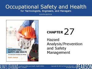 Occupational Safety and Health for Technologists Engineers and