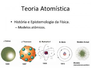 Teoria Atomstica Histria e Epistemologia da Fsica Modelos