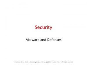 Security Malware and Defenses Tanenbaum Bo Modern Operating